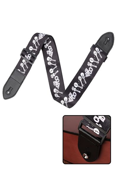 Midex Sr-11gt Black Color Patterned Guitar Shoulder Strap - 90-143 Cm Length