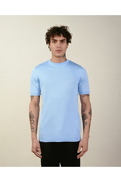 İLKCET MODA Ανδρικό πλεκτό μπλουζάκι Slim Fit Basic
