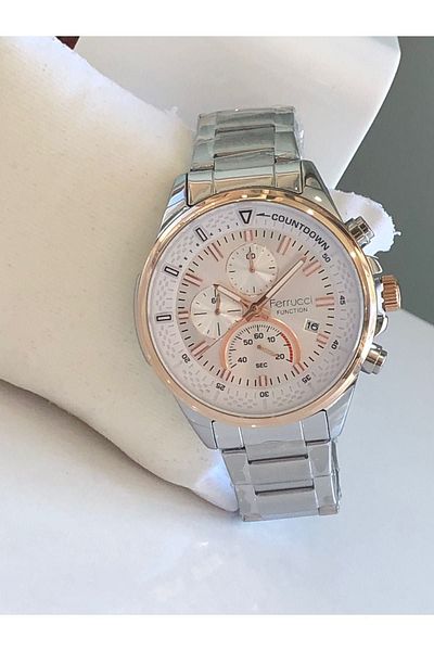 Ferrucci Men's Wristwatch Function Silver Bronze