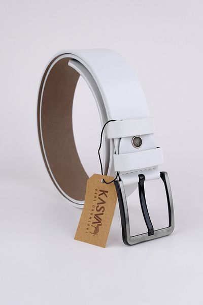 KASVA DERİ 4.5cm White Faux Belt