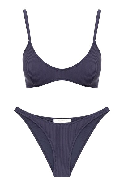AQUELLA Σετ μπικίνι με υφή τριγωνικό Navy Blue