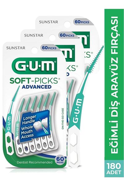 GUM Soft Picks Inclined Interface Brush 180 Pieces
