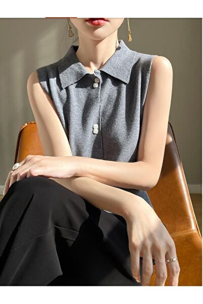 Butik Polo Yaka Sıfır Kol Düğmeli Mevsimlik Çeket