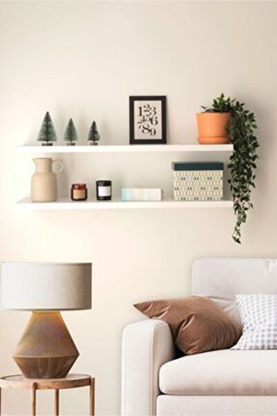 Elit ahşap 2 adet 60x15 gizli monte ucan raf