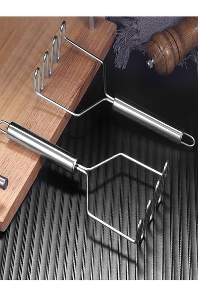 safestore Practical 24 Cm Luxury Stainless Metal Potato Slicer Potato Slicer Puree Maker Zigzag