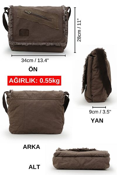 Old Cotton Чанта за лаптоп Cargo 7136 Robbie - 14-инчова винтидж памучна платнена чанта
