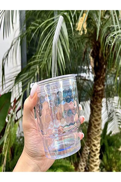 safestore 350 Ml Heat Resistant Borosilicate Glass Cup with Straw Coffee Presentation Cup - 1 Piece