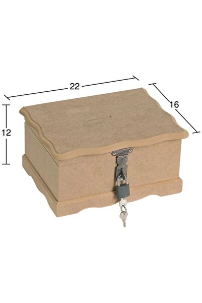 Yıldız Hobi Kırtasiye Boyanabilir Ahşap Ham Mdf Tipbox Kutusu-kumbara (23X18X12 CM)