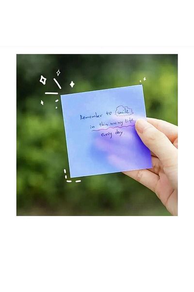 ileri grup Transparent Blue Post-it Size 75x75 Mm 50 Sheets