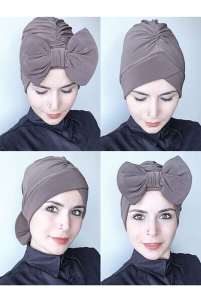 BAV Butik Ayvitrin غطاء رأس نسائي بفيونكة مزدوجة الجوانب