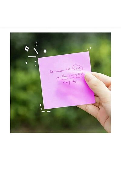 ileri grup Transparent Pink Post-it Size 75x75 Mm 50 Sheets