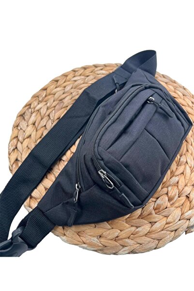 KIRASE Geantă pentru bărbați, unisex, neagră, rezistentă la apă, în talie, pe...