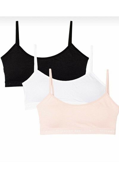 Dondeza Vanilyashop Подплатен рипсен сутиен с бюстие, смесен цвят от 3 части.