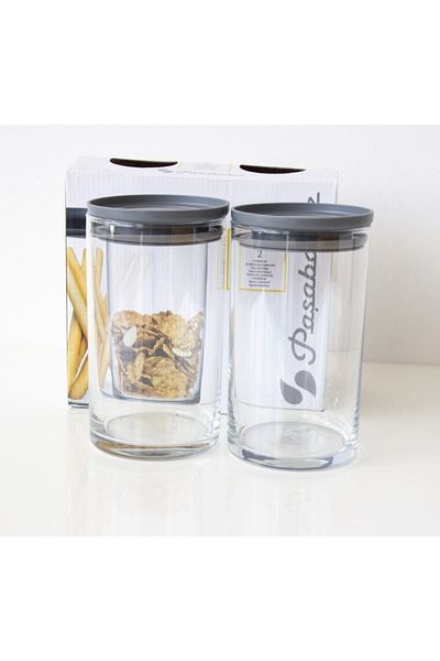 Paşabahçe Breakfast 730 Cc Storage Container Gray Lid Set of 2 43736 Fma55510 010oa