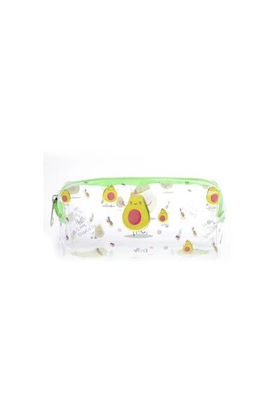 ileritoys مقلمة شفافة منقوشة بسحاب - أفوكادو