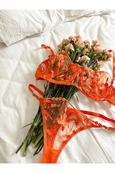 NATTY Transparan Oranged Balenli Takım