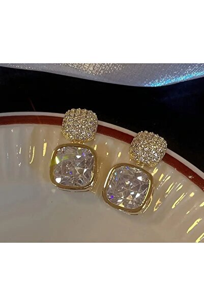 sacchetto Lüks Yapay Elmas Damla Küpeler