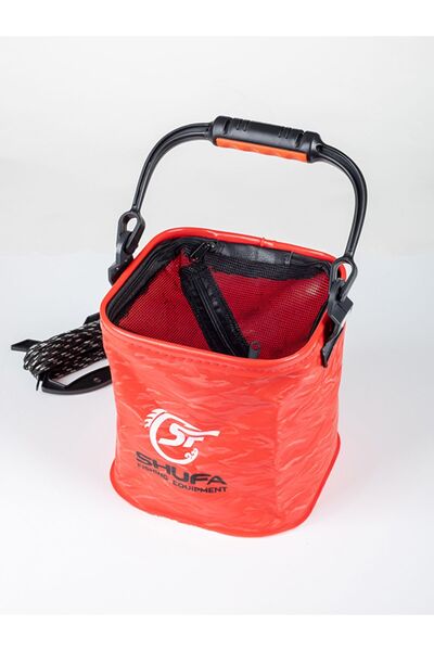 SHUFA Katlanabilir Balıkçı Kovası Çok Fonksiyonlu Taşınabilir Yem Kovası Kamp Için Canlı Balık Kabı