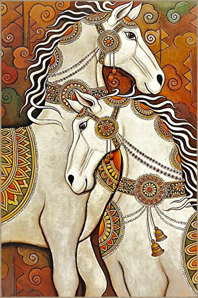 Rugs Modern Halı Horses Themed Woven Base Carpet and Washable Carpet Miravip1...