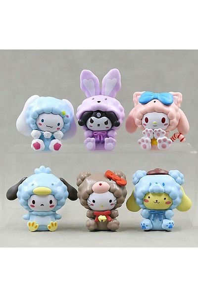 Meyra Accessories Sanrio Kawaii Kuromi and Cinnamorol My Melody 6-Piece Toy Set - Latest Quality