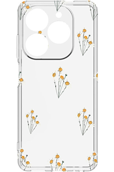 TECNO Spark 20 Baskılı ve Kamera Korumalı Şeffaf Renk Silikon Kılıf