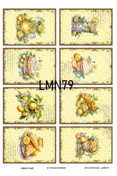 LİNEART ديكوباج نحاسي منقوش بالليمون موديل LMN79 - 30*42 سم