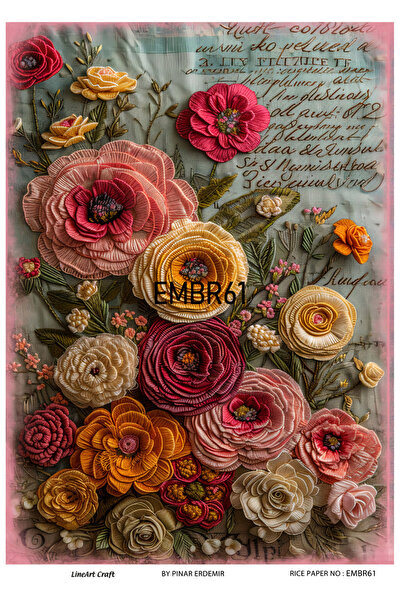 LİNEART Embroidery Serisi EMBR61 Pirinç Dekopaj 30*42 cm