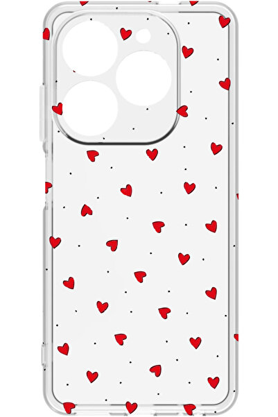 TECNO Spark 20 Baskılı ve Kamera Korumalı Şeffaf Renk Silikon Kılıf