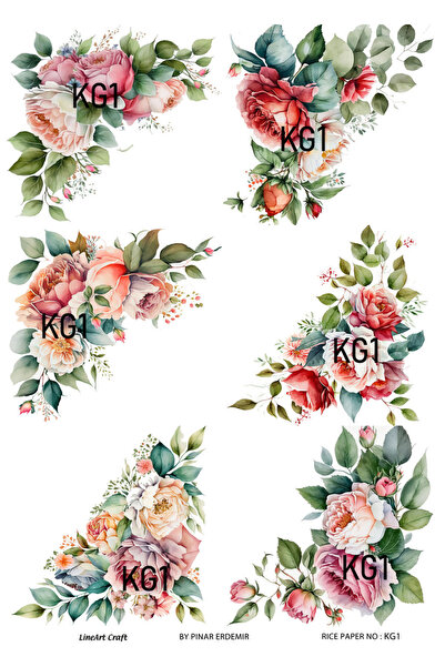 LİNEART Gül Serisi KG1 Pirinç Dekopaj 30*42 cm