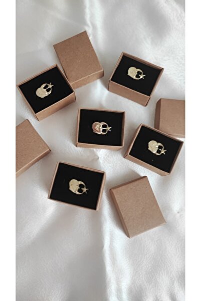 Atatürk and Moon Star Collar Badge 6-Piece Metal Gold Brooch