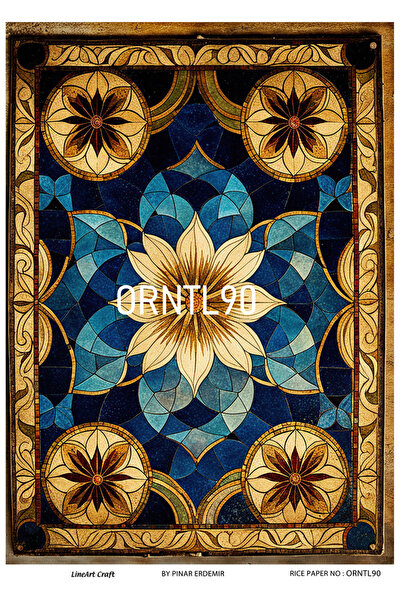 LİNEART ديكوباج نحاس ORNTL90 - سلسلة شرقية، 30*42 سم