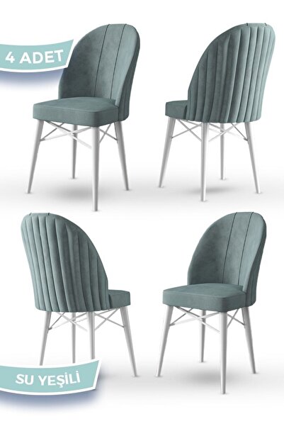 Canisa Jena Serisi 4 Adet Su Yeşili Yemek Odası Sandalyesi 1.sınıf Babyface I...