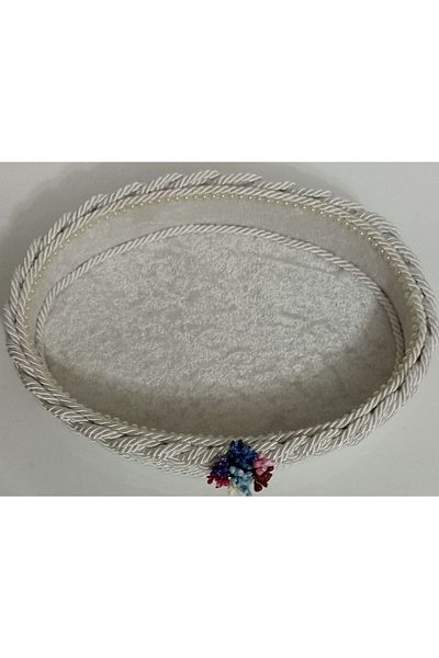 FNT Oval Knitted Basket Towel Holder Gift Package