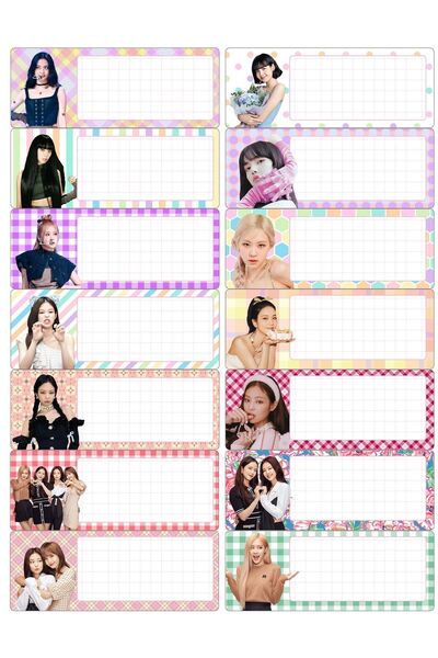 Güneş Kırtasiye Etichetă școlară Blackpink 14 autocolante 1 foaie