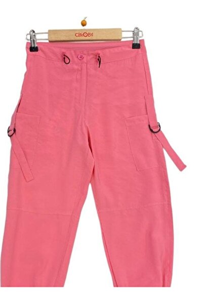 Çikoby Girl's Elastic Waist Woven Trousers
