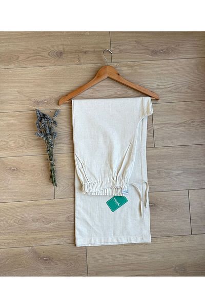 EMZEYN Women's Linen Pants with Pockets and Wide Legs