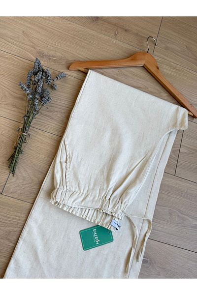 EMZEYN Women's Linen Pants with Pockets and Wide Legs