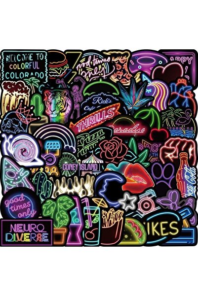 Bluoklight 10 Parça Neon Işık Havalı Çocuk Yetişkin Laptop Guitar Motor Graff...