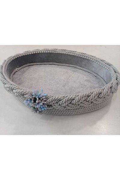 FNT Gift Oval Knitted Basket and Towel Holder Organizer - Bundle Holder