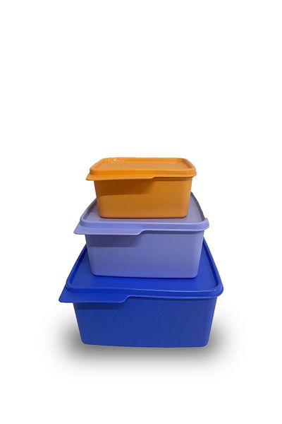 Tupperware طقم تخزين مربع 3 قطع