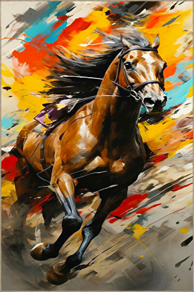Rugs Modern Halı Colorful Horse Themed Woven Base Carpet and Washable Carpet ...