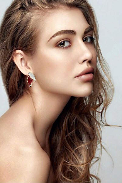 PSGT K50 Modern Tasarım Yaprak Görünümlü Mineli Küpe - Zariflik Ve Şıklığı Bu...