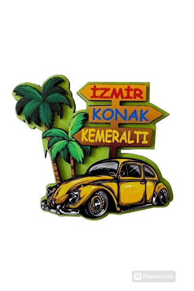 ella'nın çarşısı Magnet Ahşap İzmir Buzdolabı Magneti. 1 Adet . 8 cm x 8 cm. Ölçülerinde.