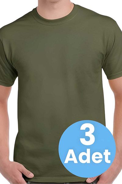 Tezzgelsin Men's Cotton 3-Piece Soldier Undershirt - Crew Neck Undershirt