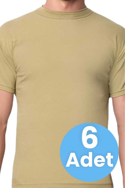 Tezzgelsin 6-Piece Cotton Men's Soldier Undershirt - Zero Collar Undershirt Laundry