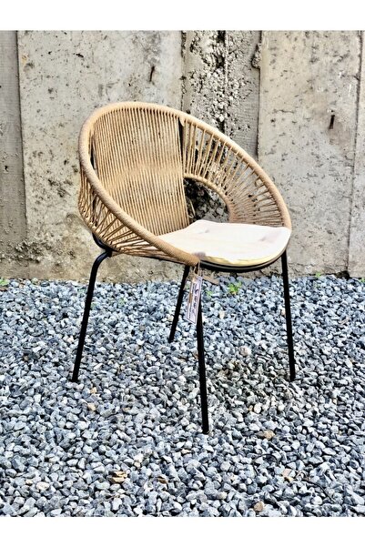 SandalyeSepeti Luna Acapulco Sandalye Minderli Hasır Halat El Örgüsü