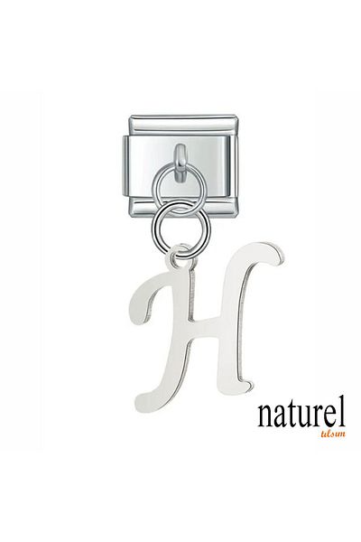 Naturel Tılsım Italian Stainless Steel 9mm Letter''H'' Charm