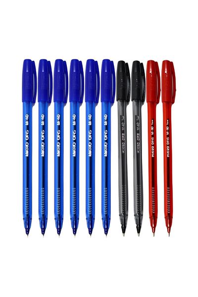Mikro M-40 Ballpoint Pen 1.0 Mm 3 Colors Set 10 Pieces
