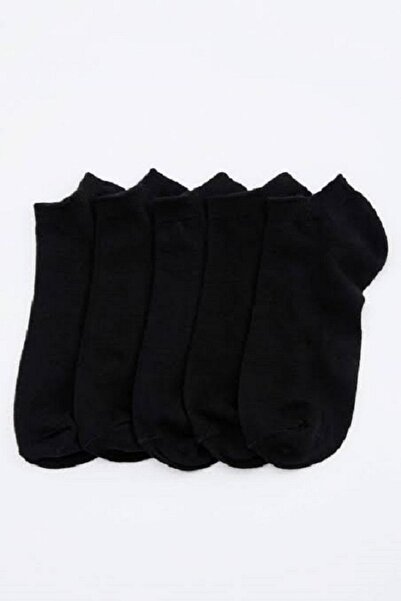 WALTAŞ Erkek Siyah Patik Çorap 5'li Pamuklu Rahat Günlük Black Arden Socks