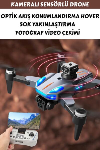 YILDIRIM OYUNCAK Vega HD Hareketli Kameralı Sensörlü Fırçasız Motor Drone-50x Yakınlaştırma 4K Dış Mekan Drone